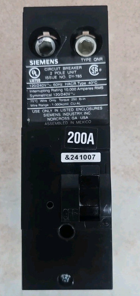 Siemens NTO QN2200R 2 pole QNR 120/240v Circuit Breaker