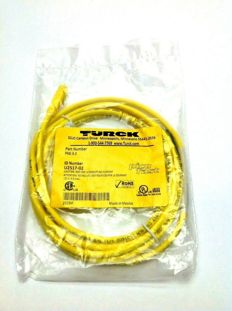 Turck PKG 3-2 Single Ended Female M8 Picofast U2517-02