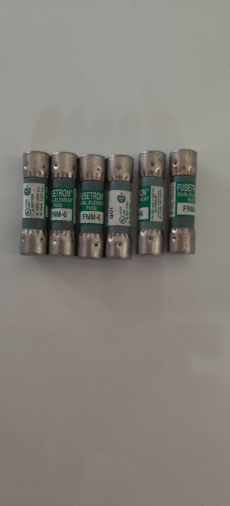 LOT OF 6 BUSS FUSETRON FUSES FNM-6 NEW