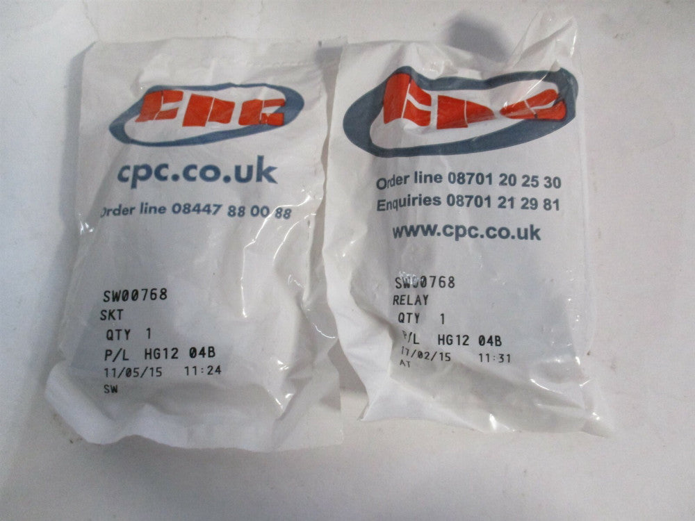 (ES50) 300v 12A 8 Pin 2 Pole DIN Rail Relay Socket Connector - Lot of 2
