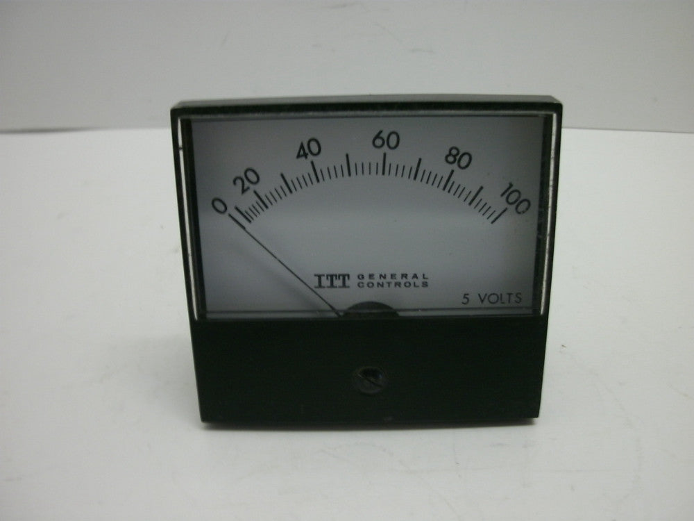 ITT GENERAL CONTROLS 5 VOLTS PANEL METER 0-100 