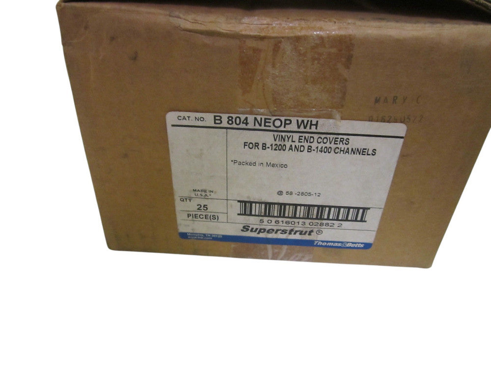 LOT OF 25 THOMAS &  BETTS 804 NEOP WH VINYL END COVERS  NSMP