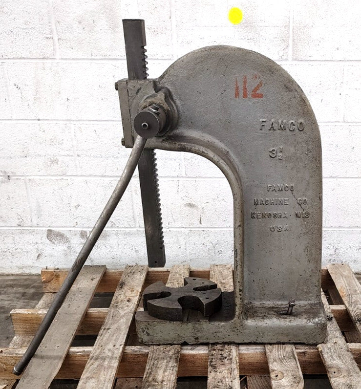 FAMCO INDUSTRIES ARBOR 3-1/2 TON SINLGE LEVER PRESS WR NO. 81 CAST IRON