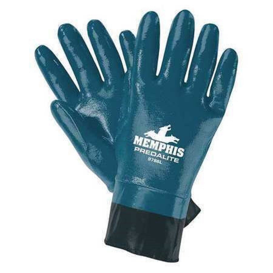 (12 Pack) Mcr Safety 9786L 11" Chemical Resistant Gloves, Nitrile, Large