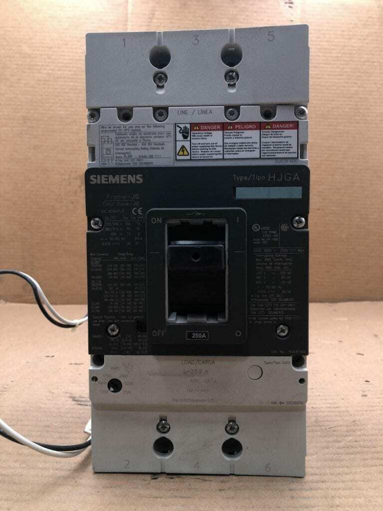 SIEMENS HJGA 250A 3 Pole Circuit Breaker 600V 250V