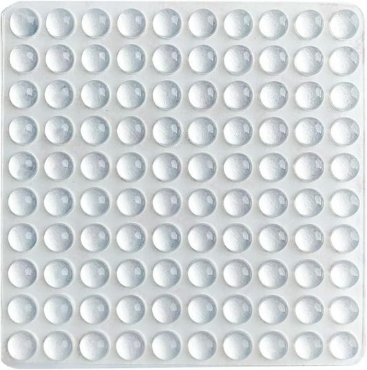 100-Pack Clear Self-Adhesive Rubber Bumper Pads, Hemispherical Design 