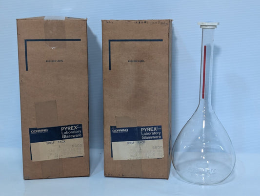 (1 pcs) Corning Pyrex 5600 Volumetric Flask 2000mL Class A New in Box