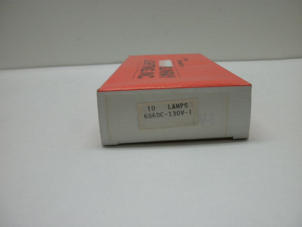 SUNRAY 6S6DC-130V-1 MINIATURE LAMP BULBS Ba15d BASE 130V 0.046A 6W (LOT OF10)NIB