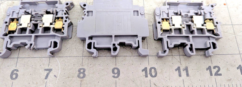 3-Pack Entrelec Terminal Block, Fuse Holder, 8mm, Type: M 4/8.SFL, Gray [Z3B8]