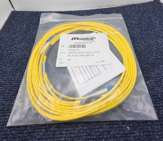 ( QTY 2 ) Multilink  10-6342ML: Connector Jumper Duplex LC/UPC-LC/UPC SM 3M BIF