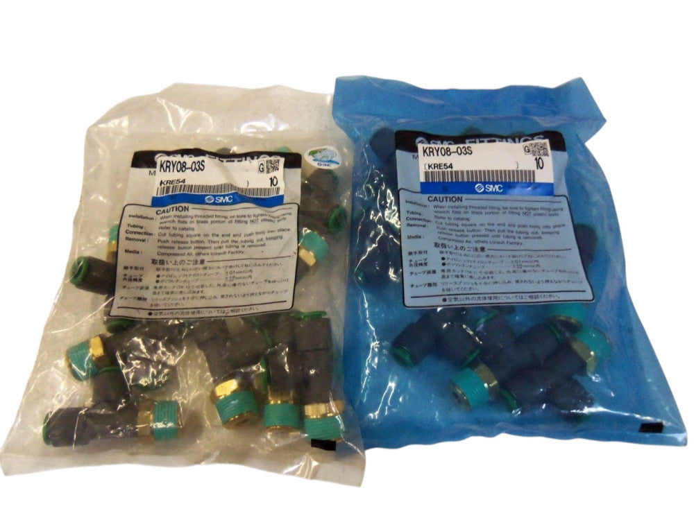 LOT OF 20 SMC FITTINGS  KRY08-03S NSMP