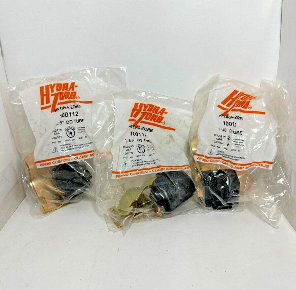 (Lot of 3) Hydra-Zorb 100112 1-1/8" OD Tube Piping Cushion Clamp Assembly