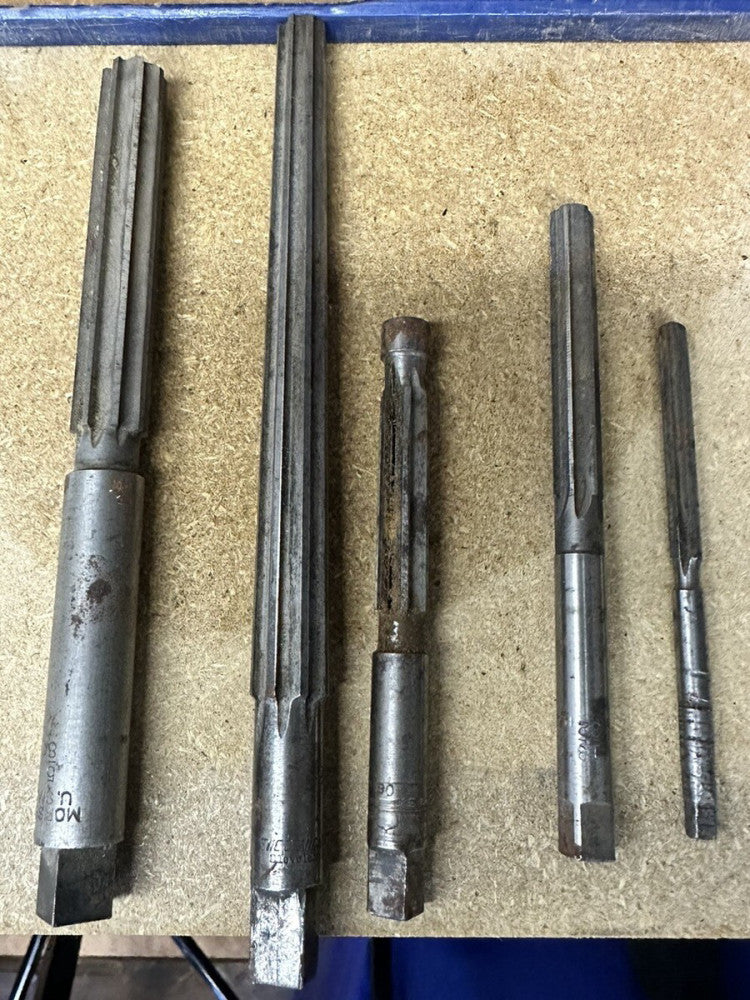 Vintage Latrobe Morse Hornet and Standard Tool Straight Hand Reamers 7/16, 5/8