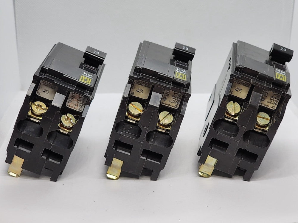 3x SQUARE D QOB220 2POLE 20A, 120/240V CIRCUIT BREAKER [2WS2-5]