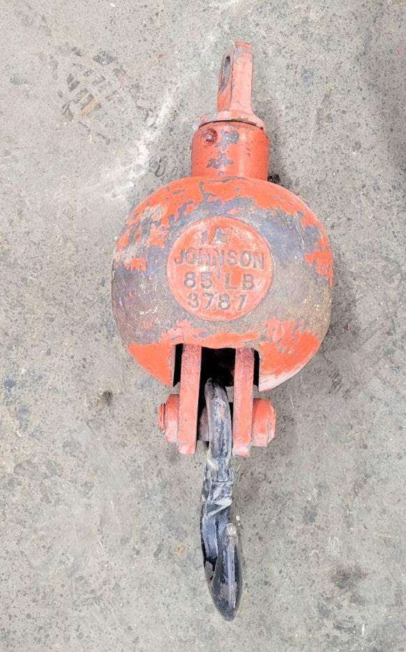 JOHNSON RED OVERHAUL CRANE BALL, 85LBS, 3787, 5 TON