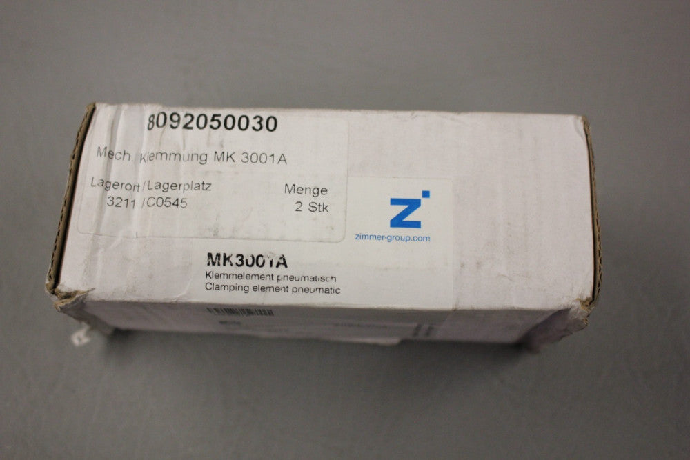 NEW ZIMMER MK3001A 8092050030 PNEUMATIC CLAMPING ELEMENT