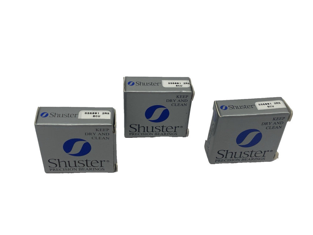 Shuster SS6001 2RS 8CU Radial Ball Bearing 28mm O.D. 12mm I.D. 8mm Wide LOT OF 3