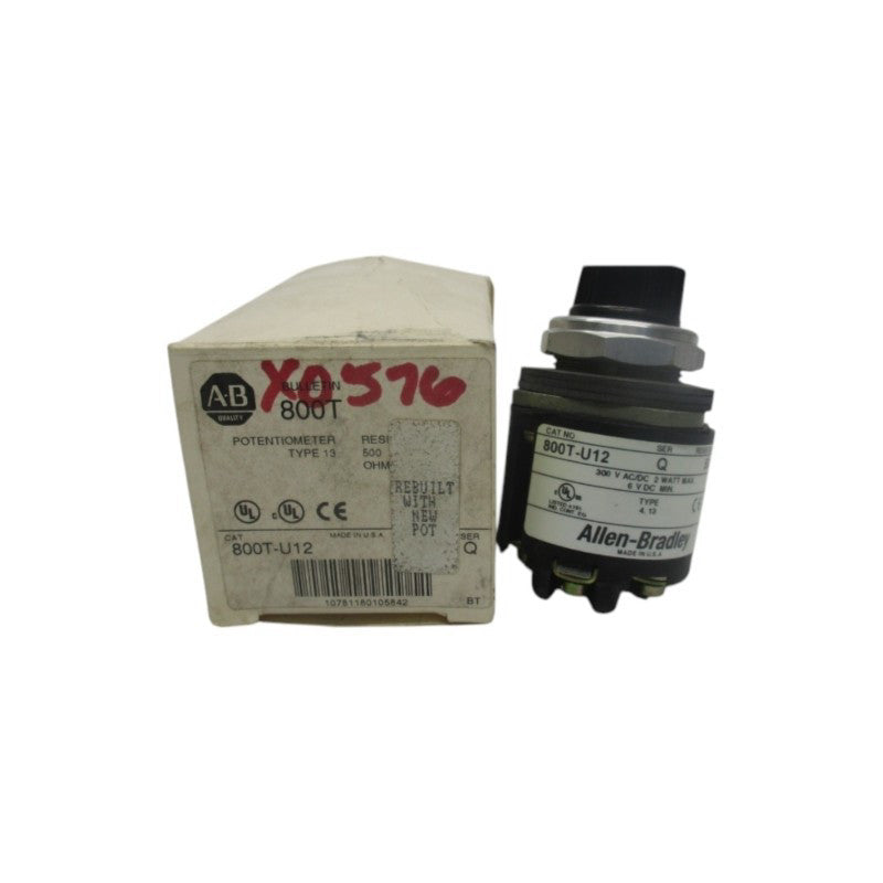 ALLEN BRADLEY 800T-U12 SER. Q 300VAC/DC (WH) NSMP