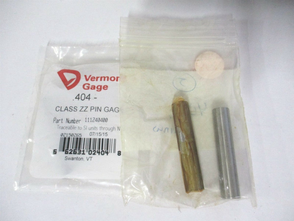 Vermont Gage (111240400) 0.404" Diam Class ZZ Minus Plug & Pin Gage - Lot of 3