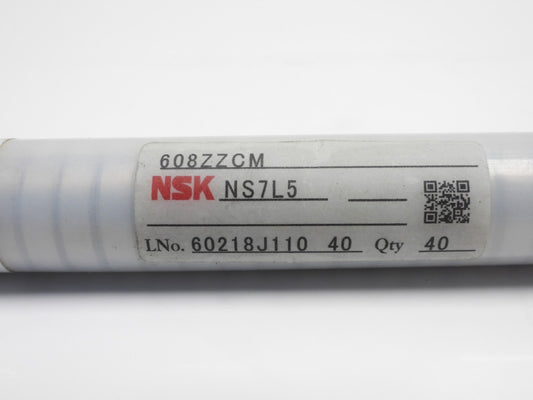 (40pcs) NSK 608ZZCM NS7L5 Deep Groove Miniature Ball Bearing, 8mm x 22mm x 7mm