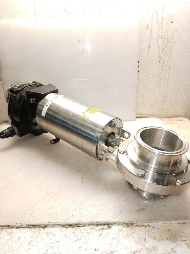 ASCO 3" STAINLESS SANITARY BUTTERFLY VALVE WITH POSITIONER VR3C2YAA2N0A