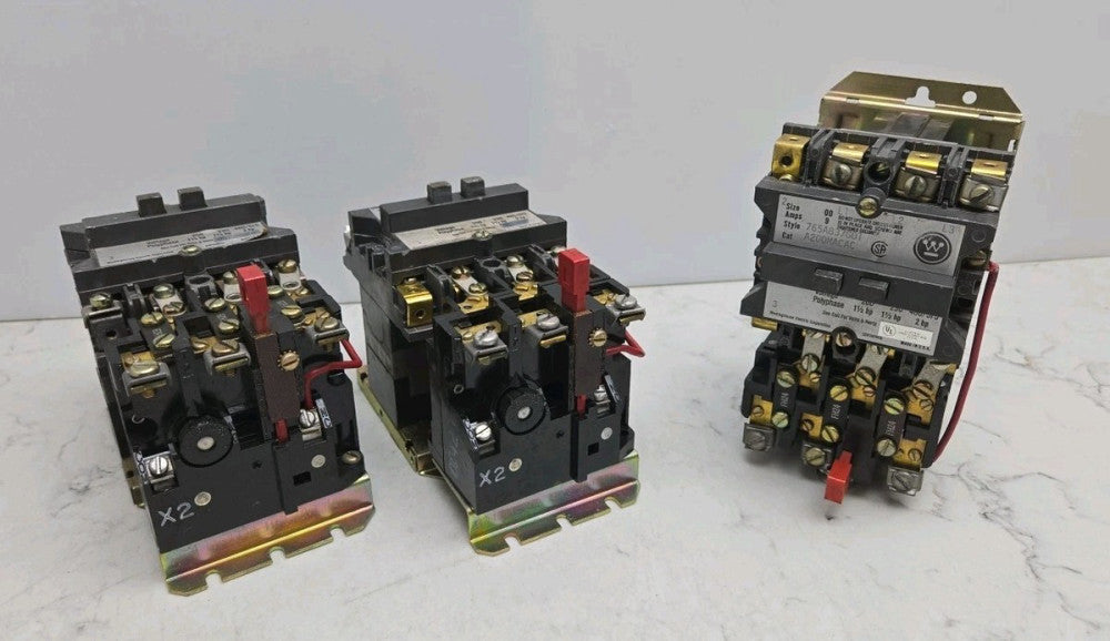 3 Pack Westinghouse 765A837G01 A200MACAC Size 00 9A Amps Motor Starter Used