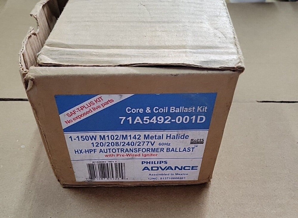 1- PHILIPS ADVANCE 71A5492-001D HX-HPF AUTO TRANSFORMER BALLAST 120/208/240/277V