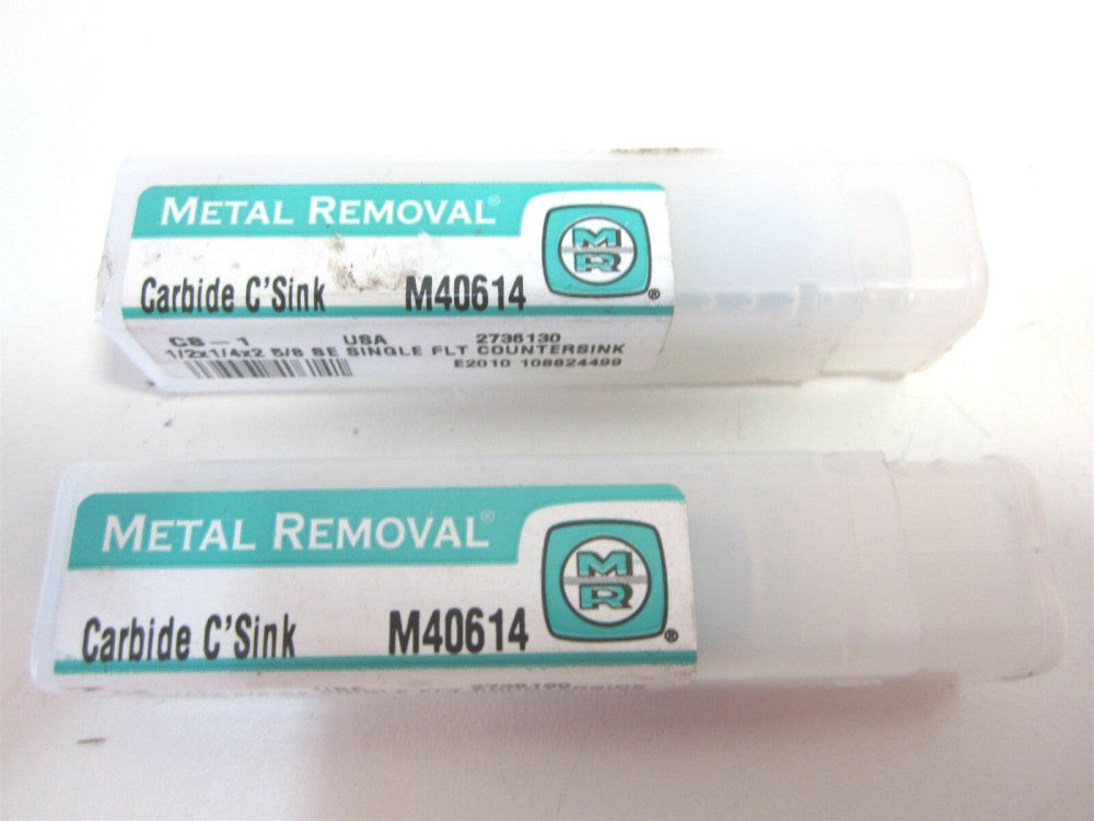 M R (M40614) 1/2 x 1/4 x 2-5/8 Carbide Single Flute Countersinks NEW - Lot of 2 