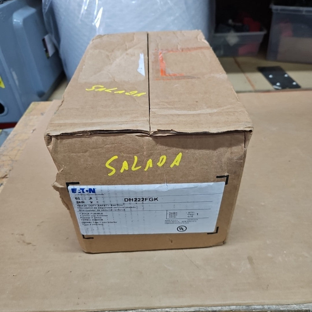 Eaton DH222FGK 2-P 60A 240V Heavy Duty Fusible Disconnect Switch NEMA 1 Indoor