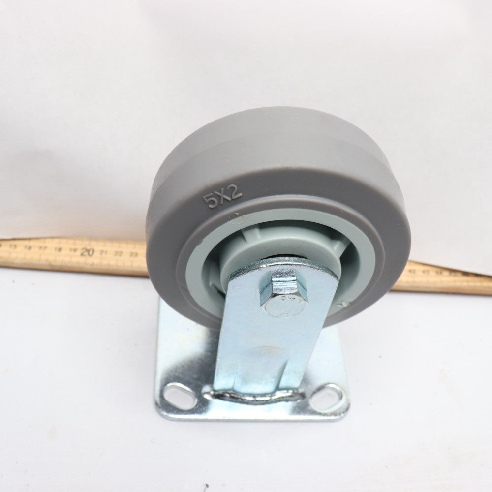 Rubber Wheel Caster 4" X 4-1/2" Plate 5" X2" Wheel
