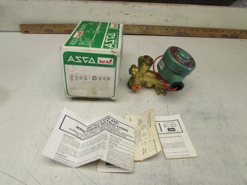 ASCO 8302D24F , SOLENOID VALVE, 1/8", 20 W ,120V ,BRASS BODY , NIB! MAKE OFFER! 