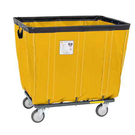 R&B Wire Products 420Soc/Yel Vinyl Basket Truck With Steel Base, 20 Bushel,