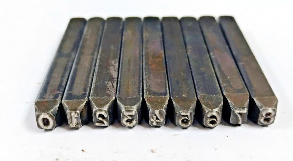 1/8" STEEL 9PC NUMBER HAND HELD STAMPS