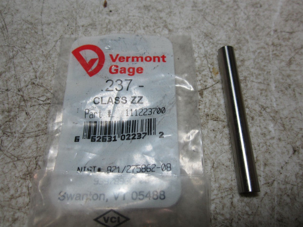 Vermont Gage (111223700) 0.237 Diameter Class ZZ Pin Gage