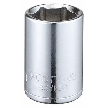 Westward 53Yu30 Westward 1/2 In Drive, 18Mm Hex Metric Socket, 6 Points,