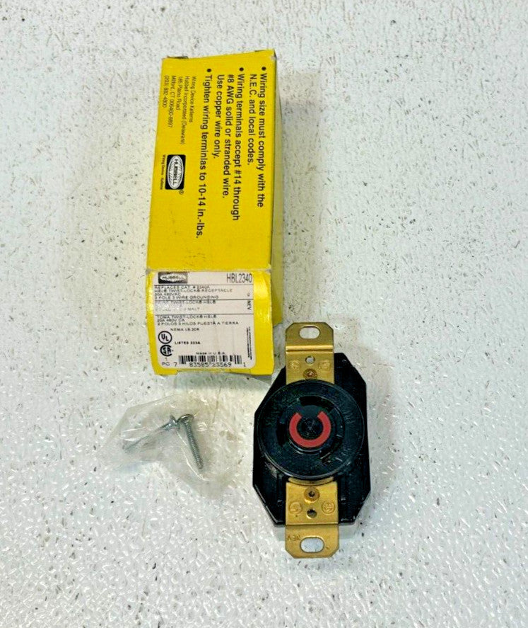Hubbell HBL2340 20A 480VAC Twist-Lock Receptacle