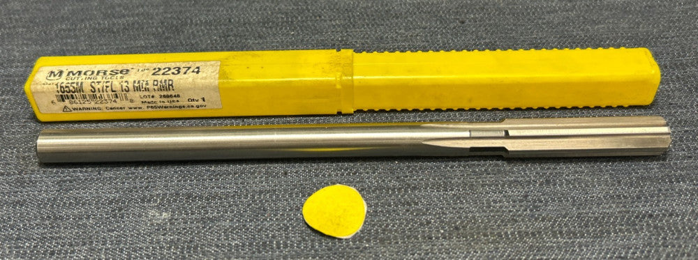 MORSE  13MM  6 FLUTE HSS CHUCKING REAMER  22374  8" OAL  2" LOC