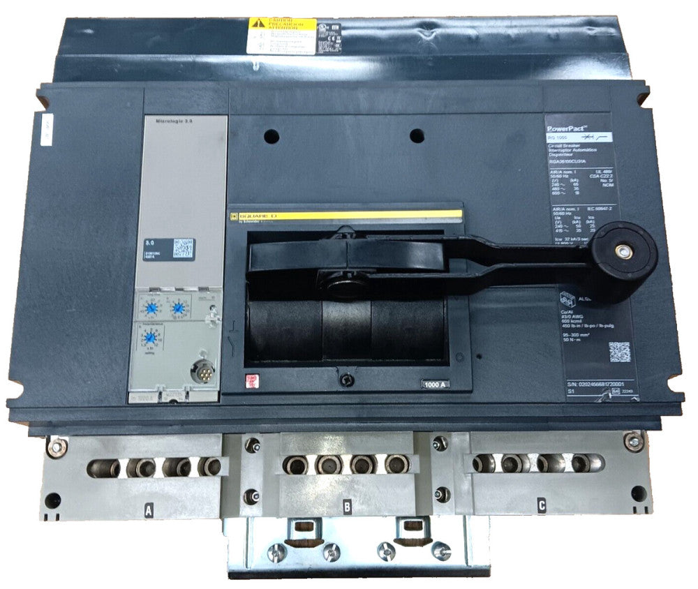 New Square D 1000 Amp I-Line Circuit Breaker 600 VAC 3 Pole  RGA36100CU31A