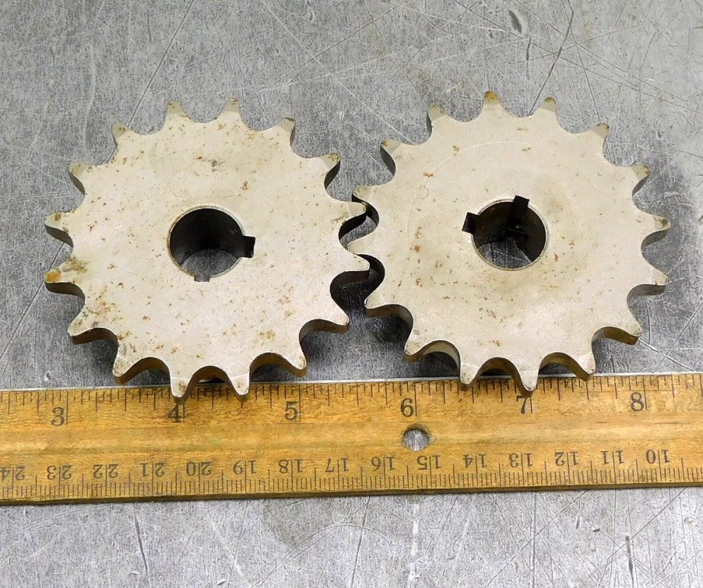 Martin 40BS16 Roller Chain Sprocket #40 16 Teeth 5/8" Bore Keyed Lot of Two (2)