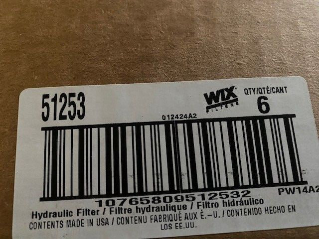 (6 PACK) WIX Part 51253 Cartridge Hydraulic Metal Canister Filter