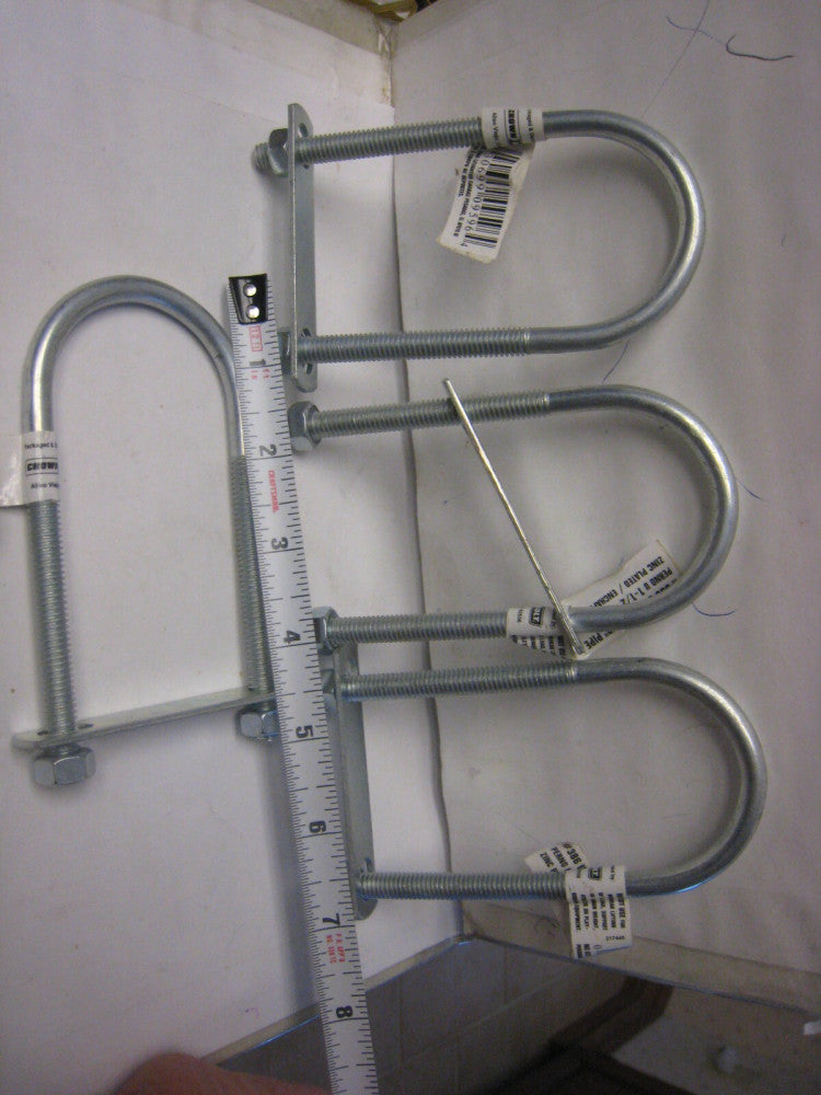 4 yes 4   5/16 In. x 2" W x 4-1/2" Long  Zinc  U Bolt Crown Bolt #386 fit 1-1/2P