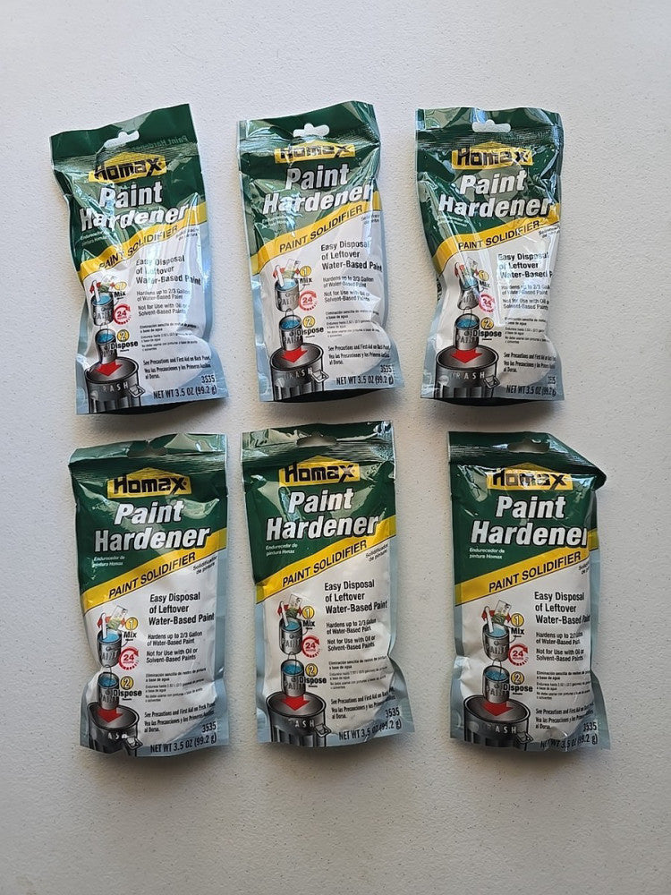 Homax 6-Pack Paint Hardener, Fast Acting Paint Solidifier, #3535, 3.5oz Each