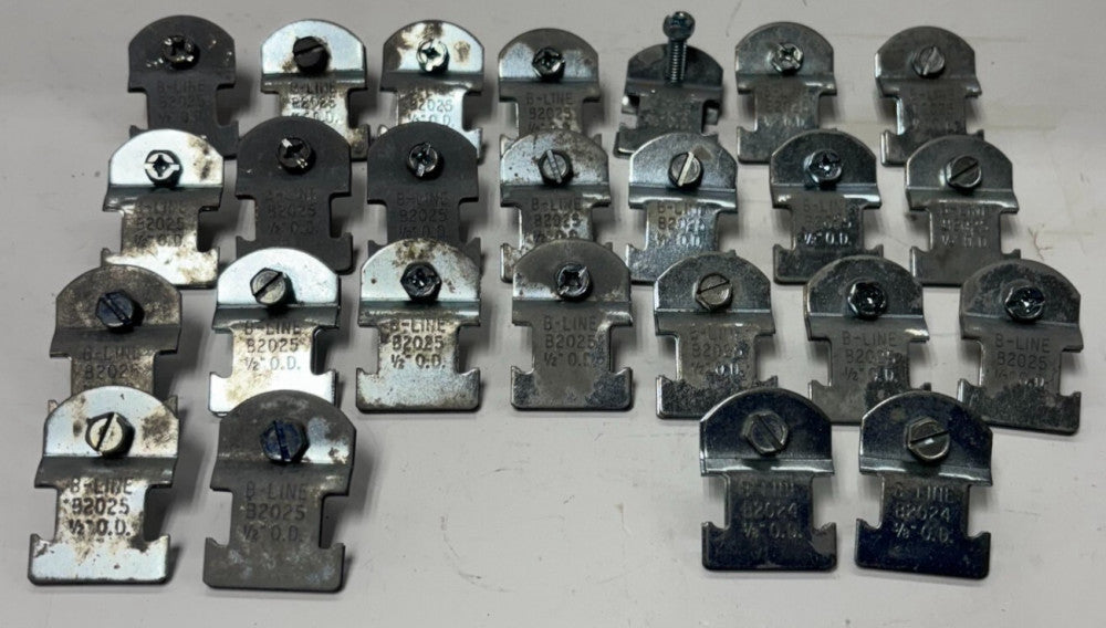 B-LINE CONDUIT/PIPE CLAMPS B2024 &B2025 1/2" O.D 3/8" OD LOT OF 25