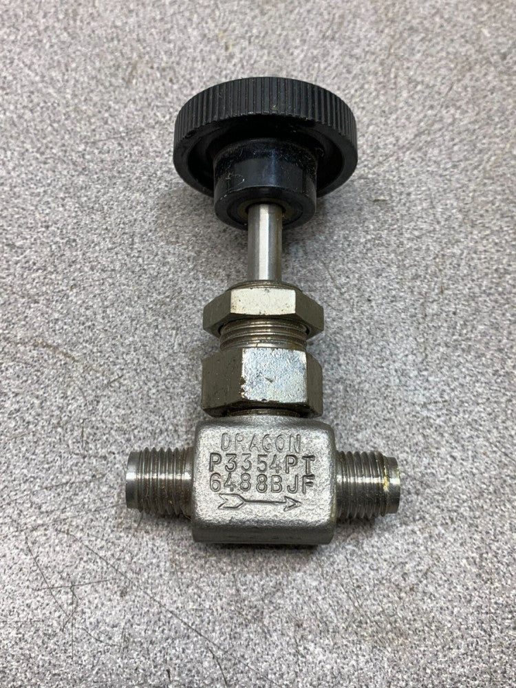 NEW NO BOX DRAGON 1/4" STAINLESS STEEL NEEDLE VALVE P3354PT 6488BJF