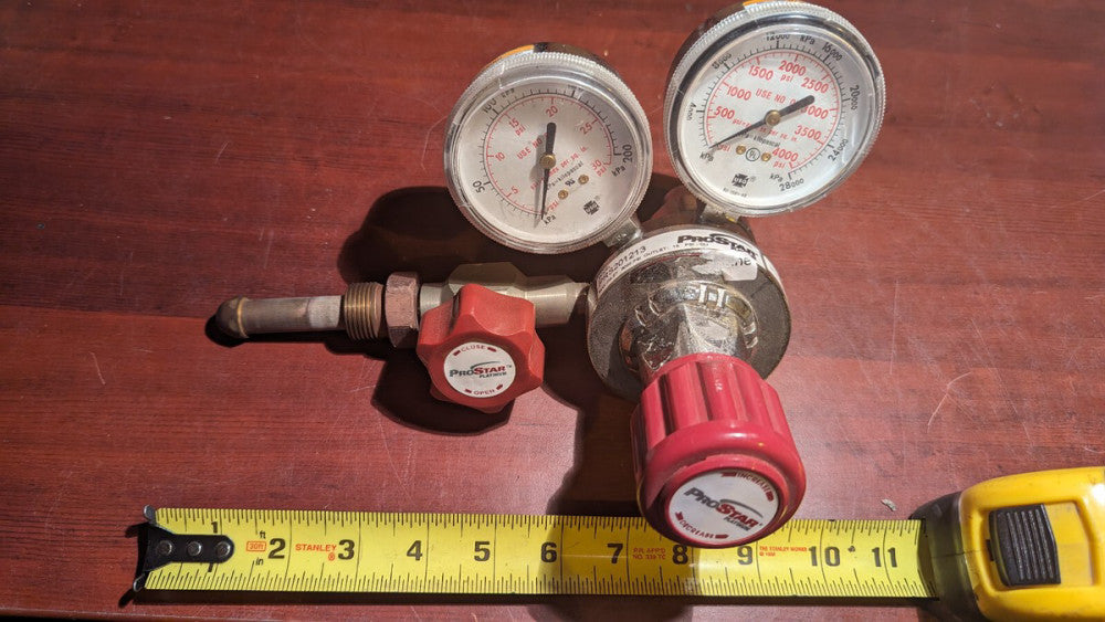 ProStar PRS201213 Dual Gauge Platinum Gas Regulator Valve 3000Psi in 15Psi out