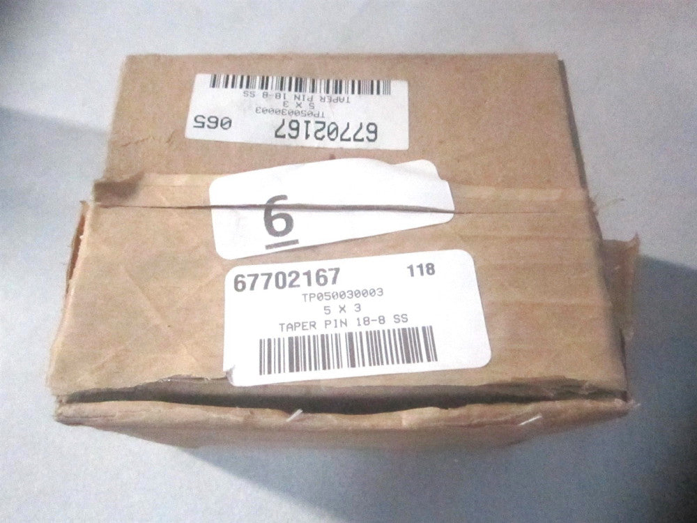 (MSC67702167X) 0.289" x 3" OAL SS Passivated Stainless Steel Taper Pin - Qty 94 