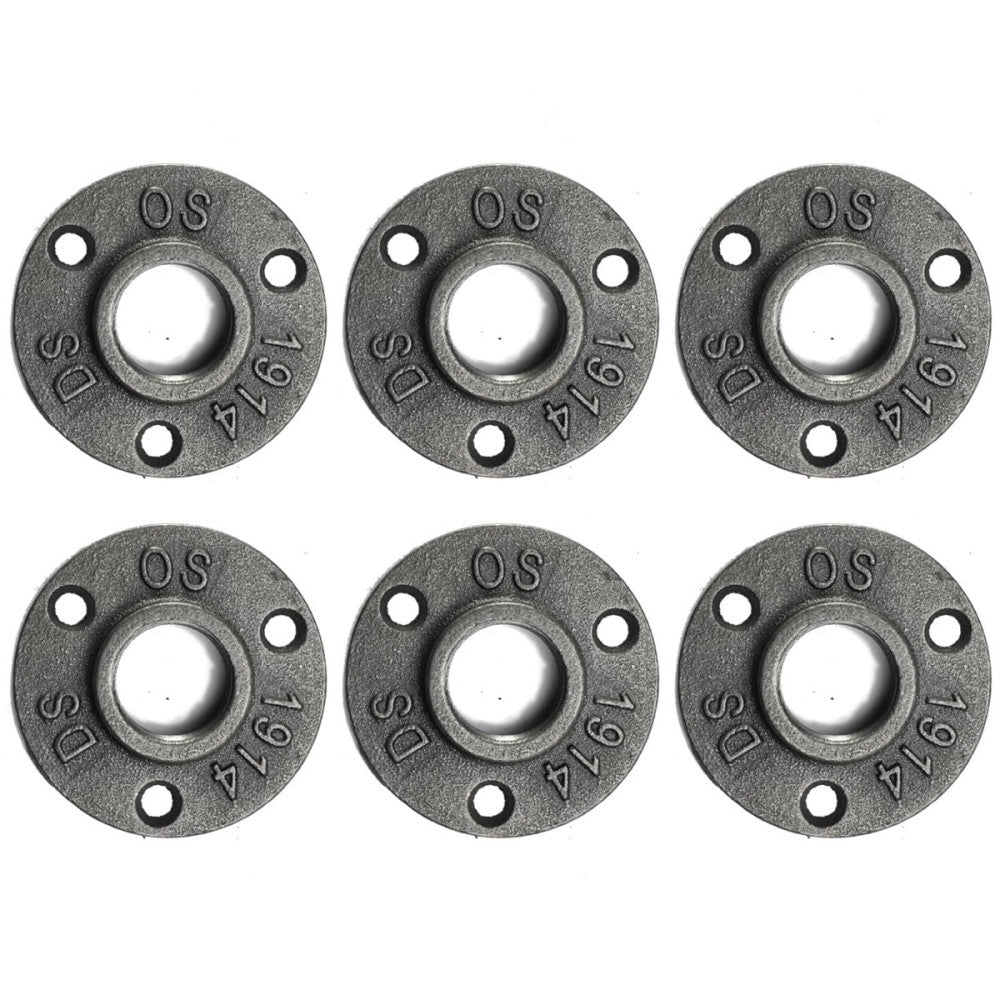3/4 Inch Heavy Duty Cast Iron Pipe Flange - Industrial Black Floor Flange for...