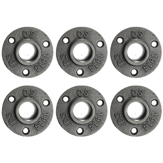 3/4 Inch Heavy Duty Cast Iron Pipe Flange - Industrial Black Floor Flange for...
