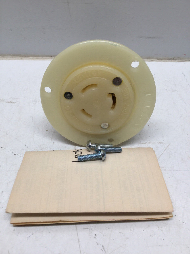 Leviton 2376 Locking Flanged Outlet Receptacle 20A 250V 3 Phase L11-20R Nylon