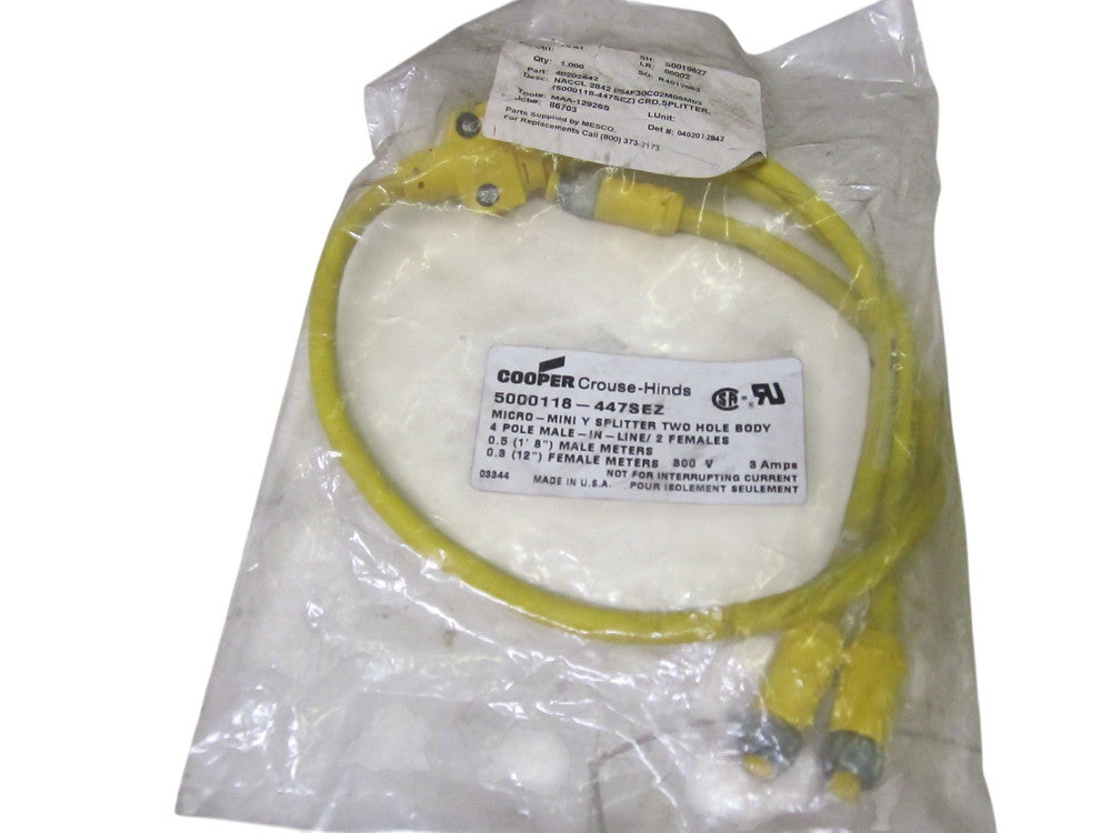 CROUSE-HINDS 5000118-447SEZ MINI-Y SPLITTER NSMP